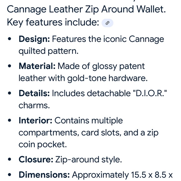 Authentic Christian Dior Red Contntinental with COA & gold chain added. - Picture 5 of 11